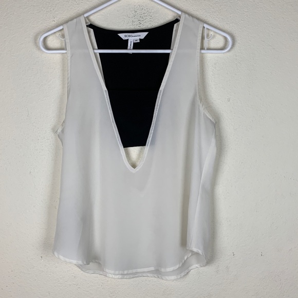 BCBGeneration- Black & White Dressy Tank size xs - Picture 1 of 7